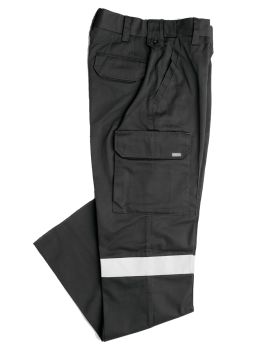 Men's Hi Viz Vis High Visibility Fleece Regular Fit Work Cargo Painter Trousers Joggers Bottoms | Workwear - View #2