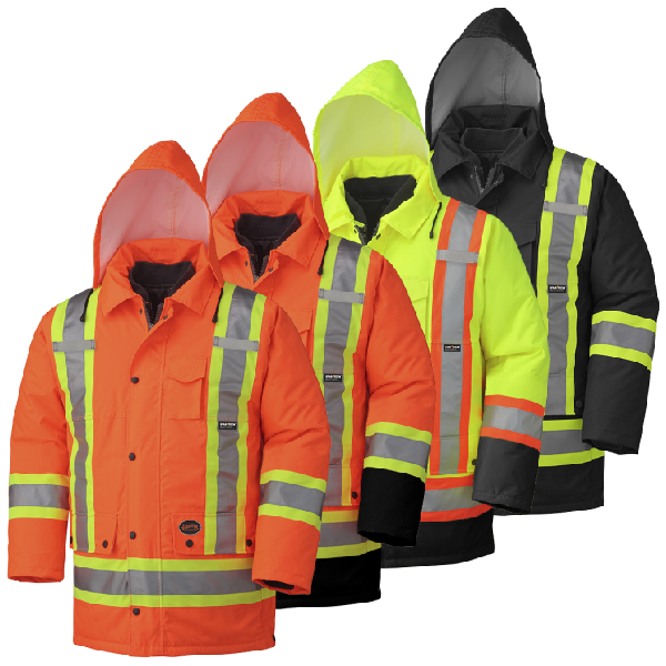 Hi-Viz Waterproof 7-In-1 Safety Parka - 300D PU COATED OX. POLY