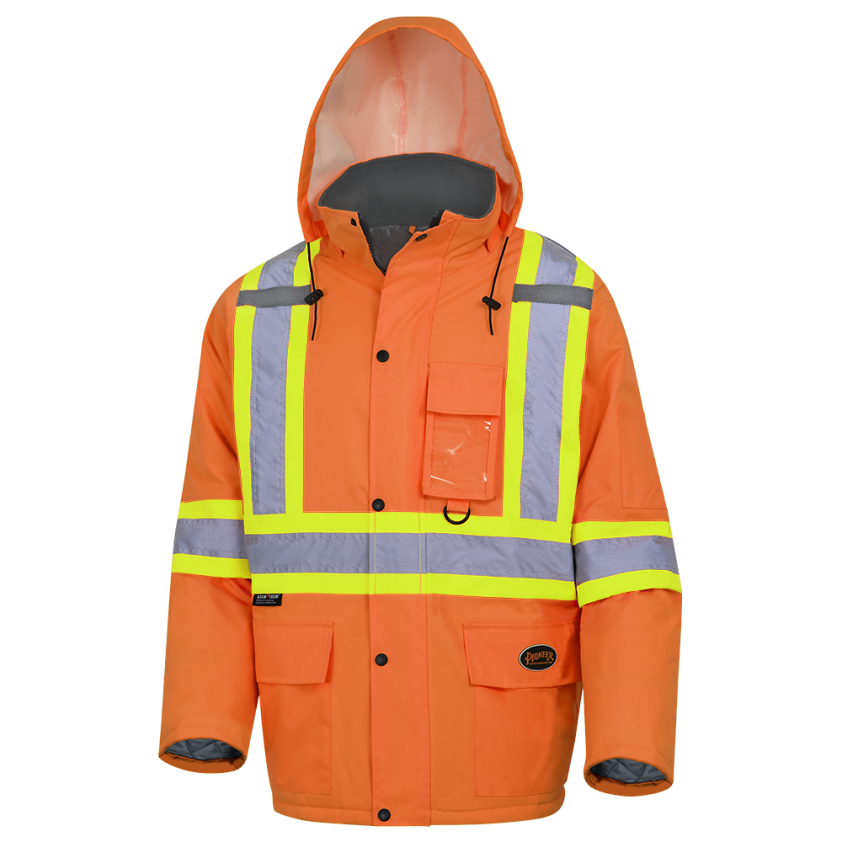 Hi-Viz Wtpf Quilted Sfty Parka - 300D PU Coated Ox. Poly