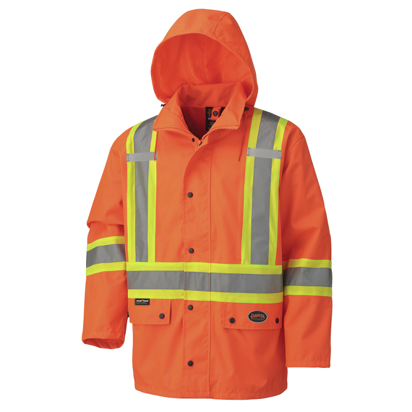Hi-Viz Waterproof Safety Jacket - 450D OX. Poly 