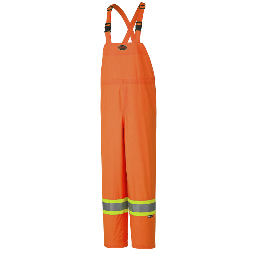 Hi-Viz Waterproof Safety Bib Pants - 150D Pu Coated Poly
