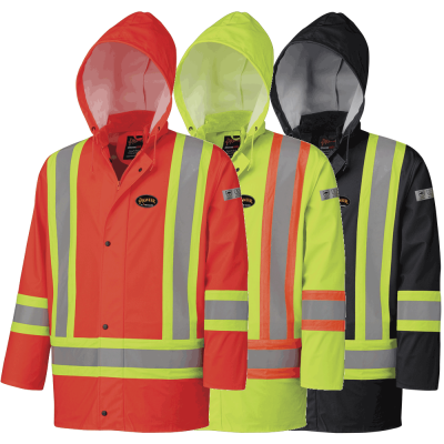 FR/PU Waterproof Safety Jacket With Pockets