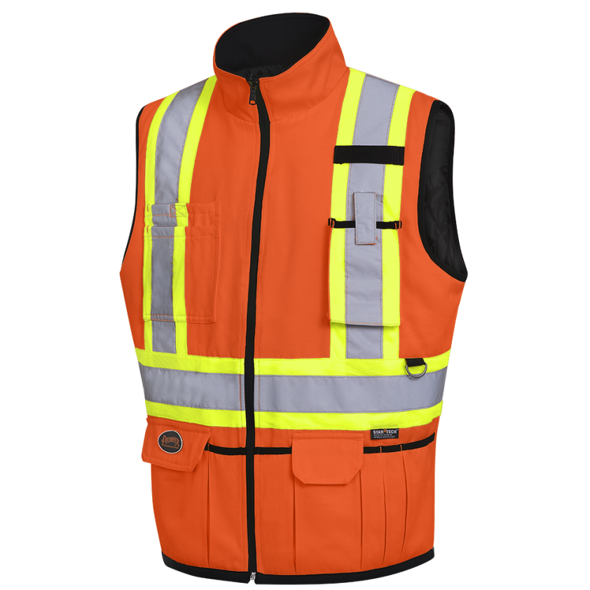 Hi-Viz Poly/Cotton Reversible Insulated Safety Vest