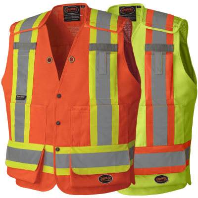Hi-Viz Drop Shoulder Tear-Away Surv. Safety Vest