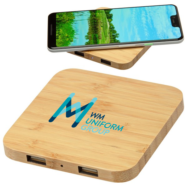 Bamboo 5W Wireless Charger with Dual USB Ports
